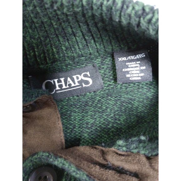 Ralph Lauren Chaps Cotton Pullover Sweater Men's XXL Gray Green Blk Wht - Picture 4 of 8